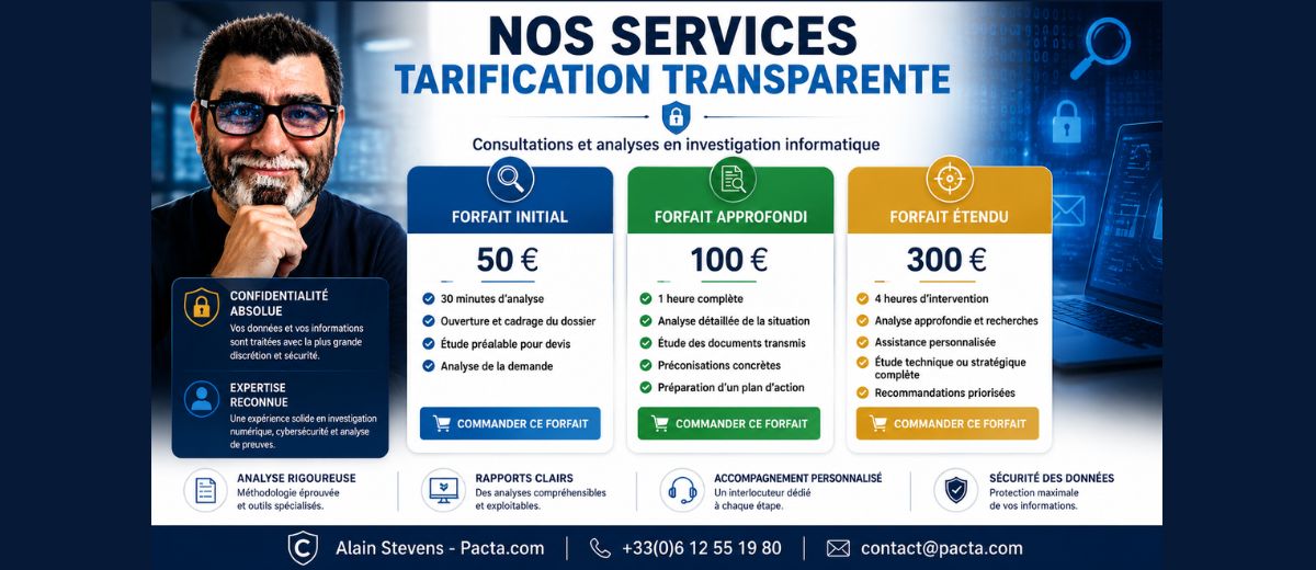 Consultation en investigation informatique : tarifs et modalités | Cyberdétective